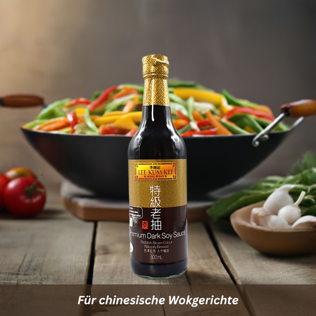 Dunkle chinesische Sojasauce für Wokgerichte