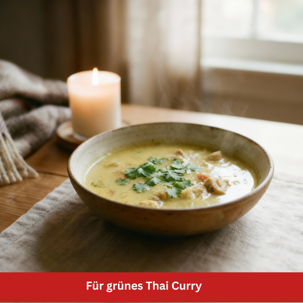 Grünes Thai curry Stillife