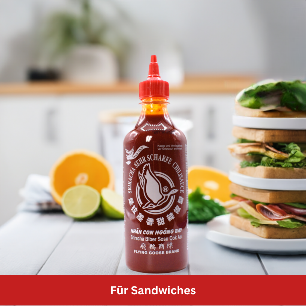 Sriracha sehr scharf für Sandwiches