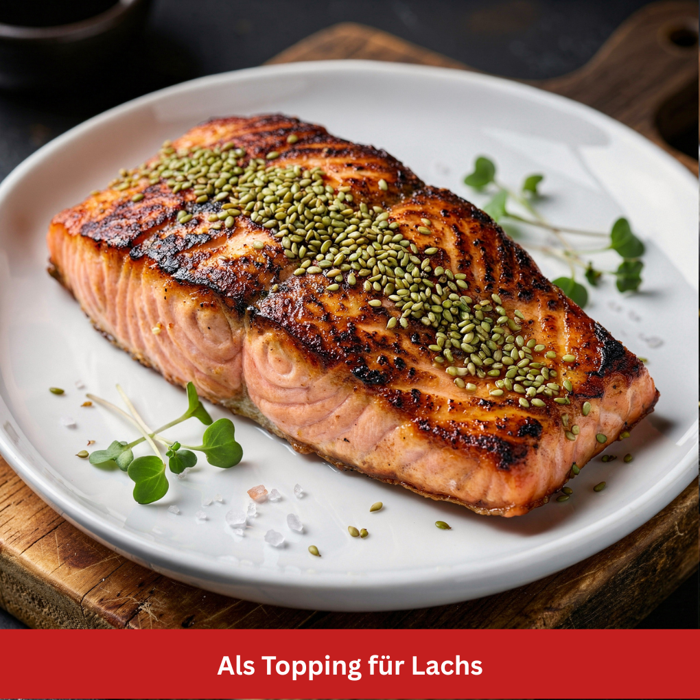 Wasabi Sesam auf Lachs Stillife
