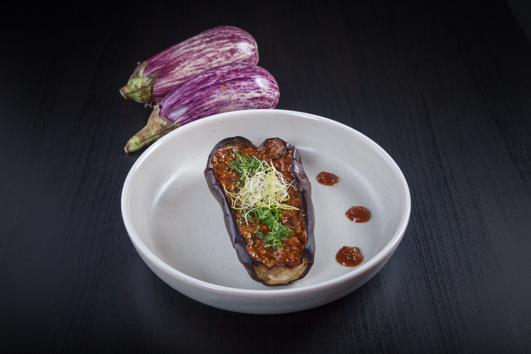 AUBERGINE mit SOJASAUCEN-SHIO KOJI