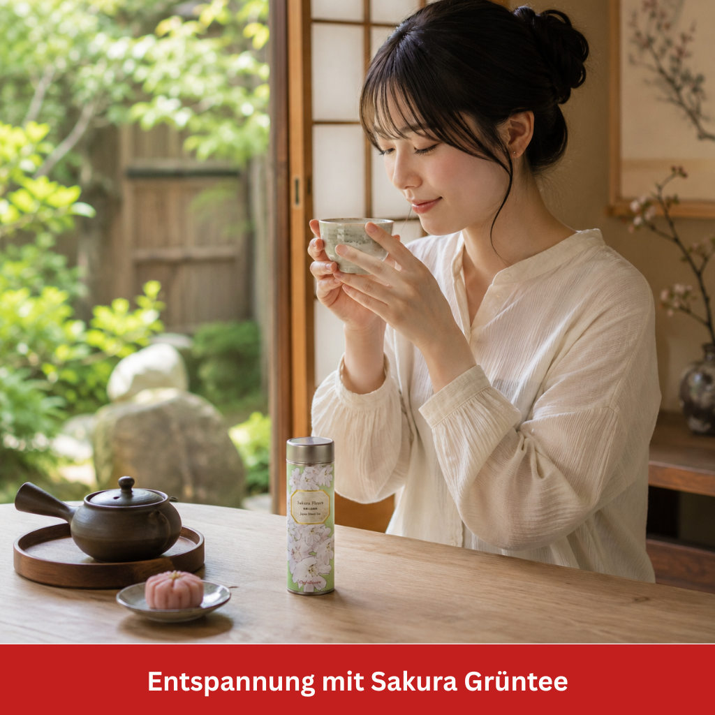 Grüntee mit Sakura