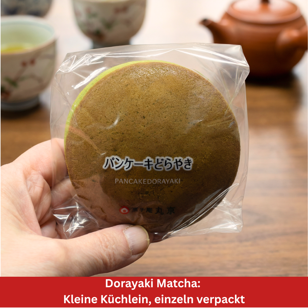 Dorayaki Matcha einzeln verpackt Stillife