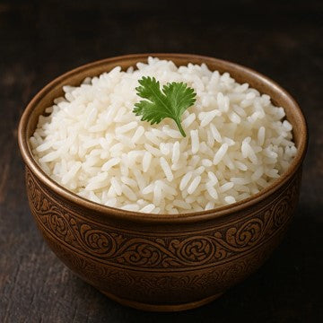 Jasmin-Reis in indischer Schüssel Stillife