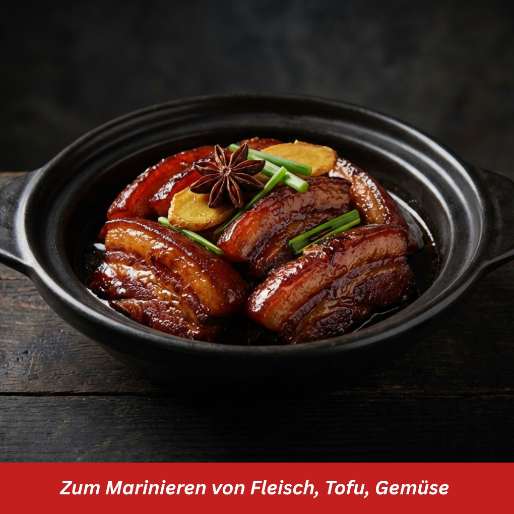 Verwendung dunkle chinesische Sojasaucen Stillife