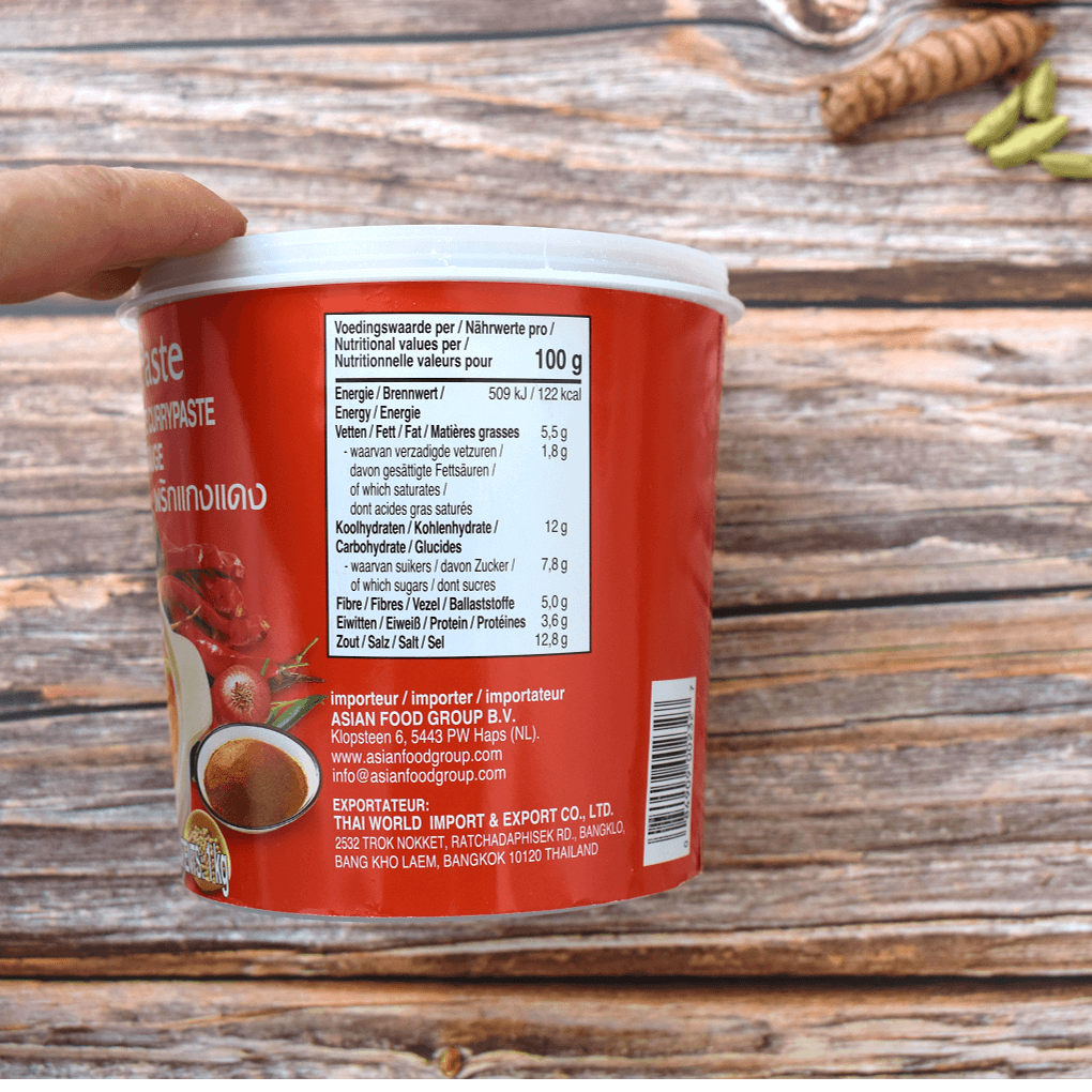Rote Currypaste 1 kg Rückseite