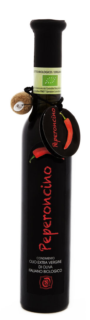 Olivenöl mit Pepperoni Condimento Olio Peperoncino