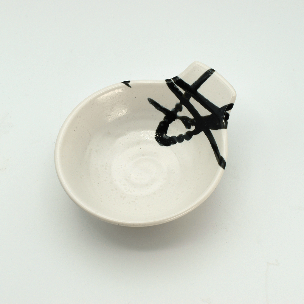 Japanische Bowl Tengu mit Griff weiss